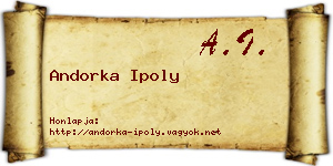 Andorka Ipoly névjegykártya